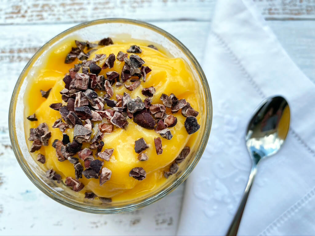 Mango Eis mit Schokostreusel